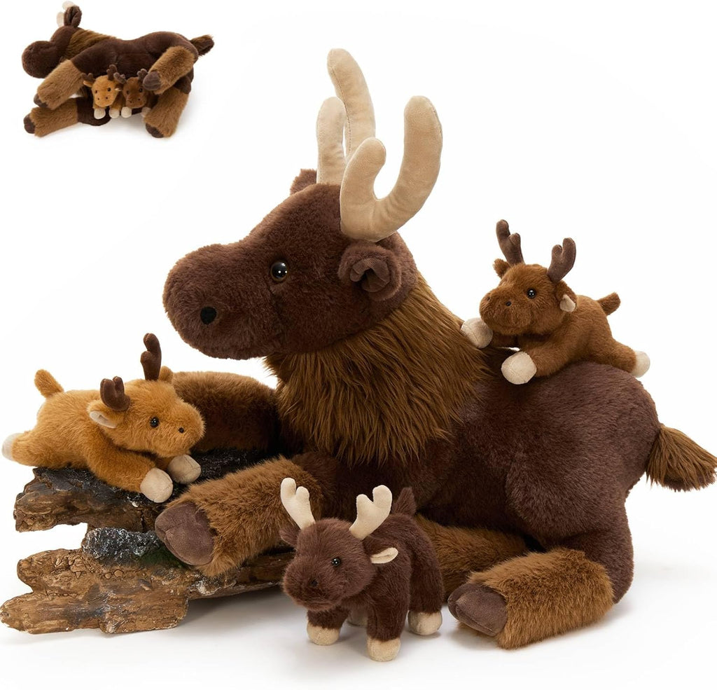 MaoGoLan 4 piezas de animales de peluche de alce, 18 pulgadas, estilo