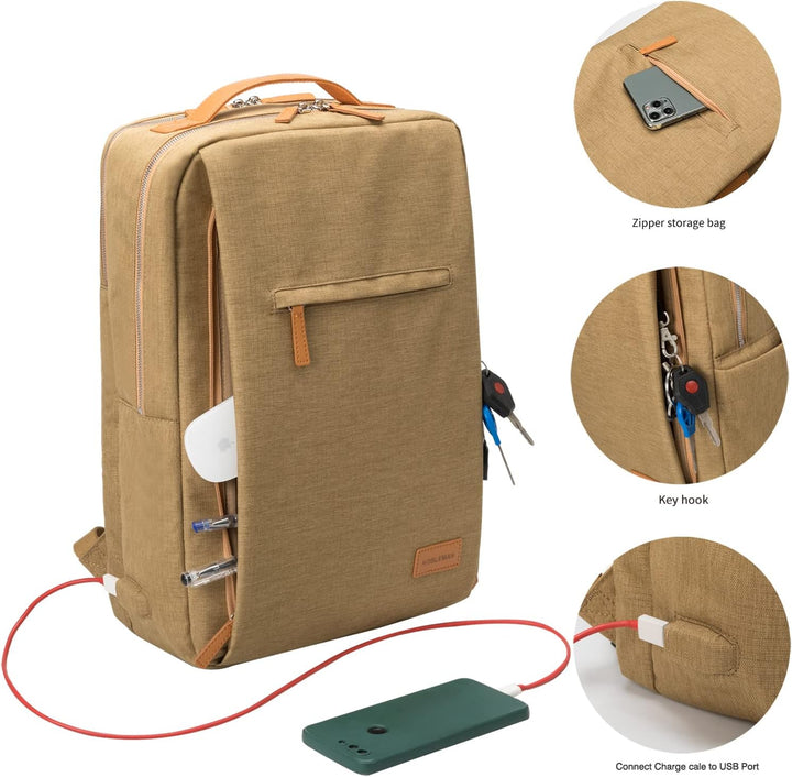 NOBLEMAN Mochila para portátil de viaje para hombres, resistente al...