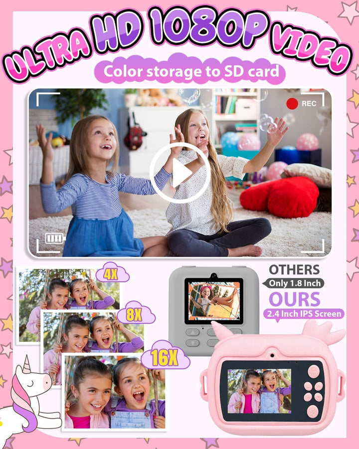 Cámara para niños con impresión instantánea, cámaras instantáneas d...