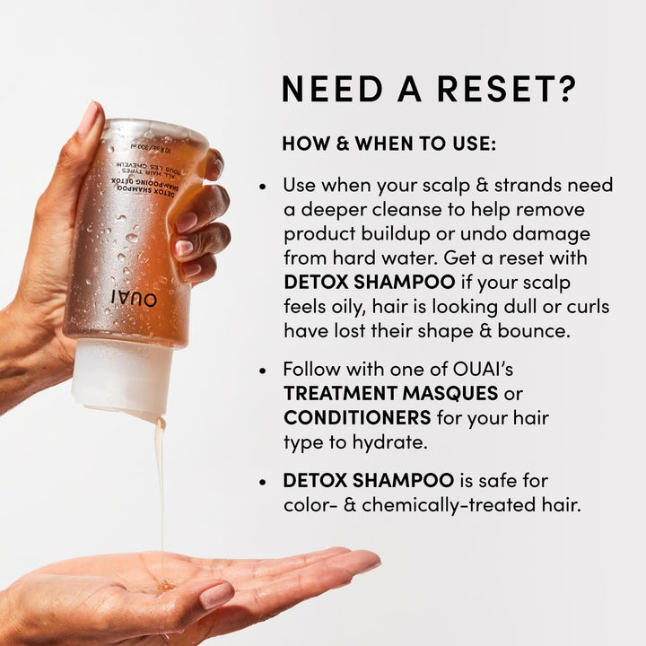 OUAI Detox - Recambio de champú clarificante para acumulación, suci...