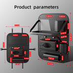 Paquete de 2 Organizadores Universales de Cuero Premium Plegables para Asiento Trasero de Automóvil con Bandeja de Mesa, Protector de Respaldo de Asiento de Automóvil con Bolsa de Basura