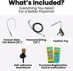 Forever Stick - Varita irrompible para gato, juguete de plumas duradero
