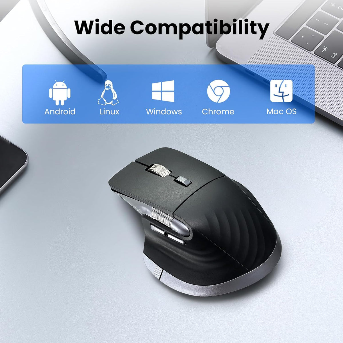 CITLLA Ratón Inalámbrico Bluetooth, Ratón Silencioso Recargable Erg...