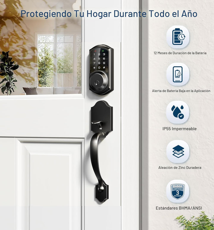 Veise VE06-H Juego de Cerradura Inteligente para Puerta Delantera,...