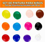 Crayola Pintura Lavable para niños 12 unidades, Pintura para manualidades en aula imprescindible
