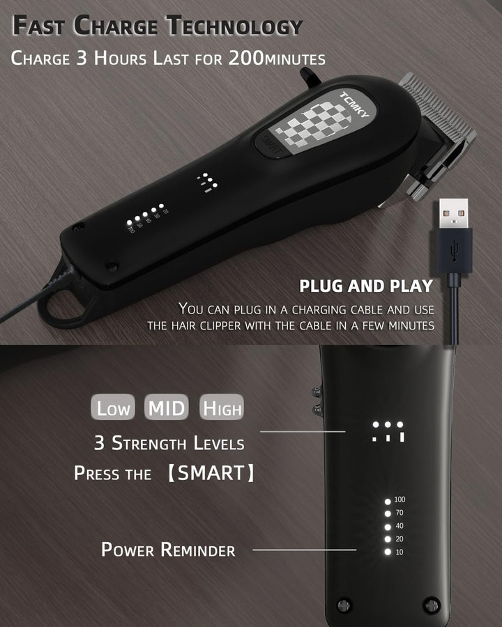TCMKY Cortapelo para Hombres Cortapelo Inalámbrico y con Cable Cort...