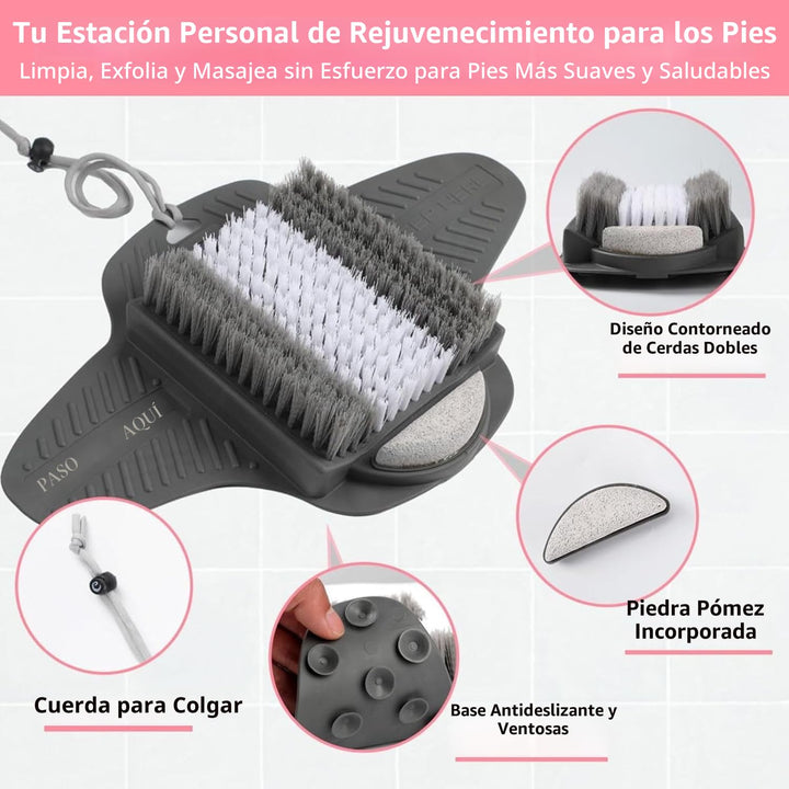 Efforest Esterilla para pies de ducha con piedra pómez - Limpia, su...