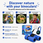 Binoculars para Kids – Perfect Toy para Little Boys y Girls – Extensive Set Incl. Magnifying Glass & Compass – Powerful Magnification 8X21 – 3 a 12 Year Old Kids para Toddler