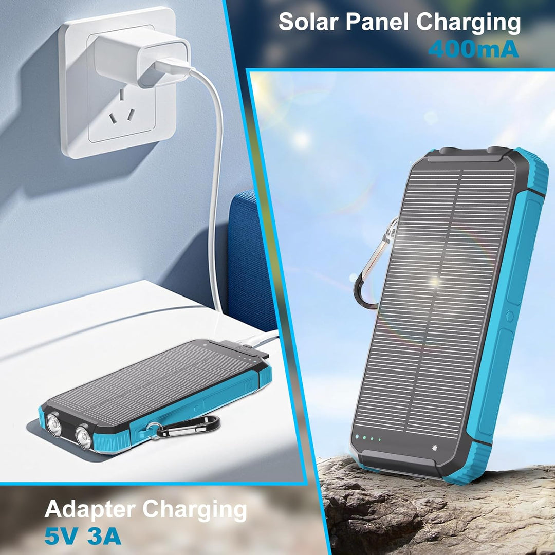 Cargador solar portátil, batería inalámbrica de carga rápida, entra...