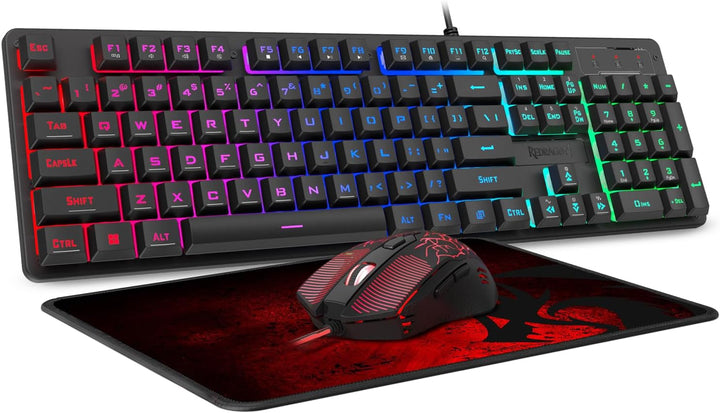 Redragon S107 Combo de teclado y mouse para videojuegos, teclado RG...