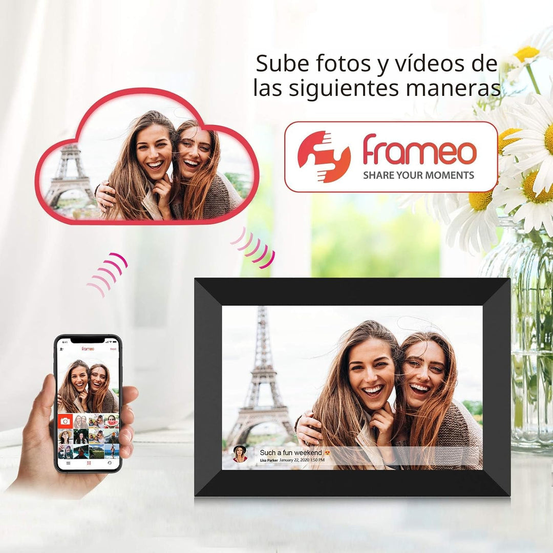 FRAMEO - Marco de fotos digital inteligente WiFi de 10.1 pulgadas,...