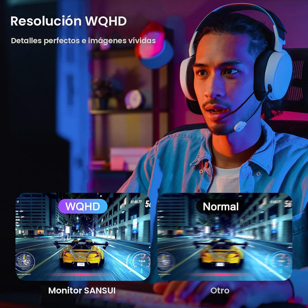 SANSUI Monitor de juegos IPS WQHD 2560 x 1440 de 27 pulgadas, 200Hz...