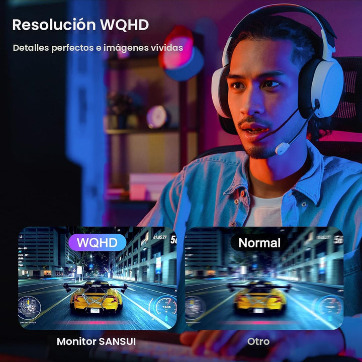 SANSUI Monitor de juegos IPS WQHD 2560 x 1440 de 27 pulgadas, 200Hz...