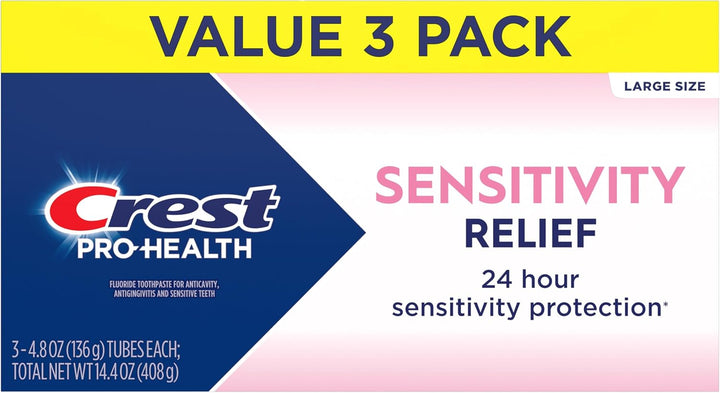Crest Sensitivity - Pasta de dientes de 4.8 onzas (paquete de 3), a...