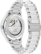 Calvin Klein CK Iconic - Reloj automático 3H de 1.575 in para hombre - Pulsera de acero inoxidable - Resistencia al agua 98.4 ft - Movimiento mecánico de cuerda automática - Reloj de lujo - Regalo