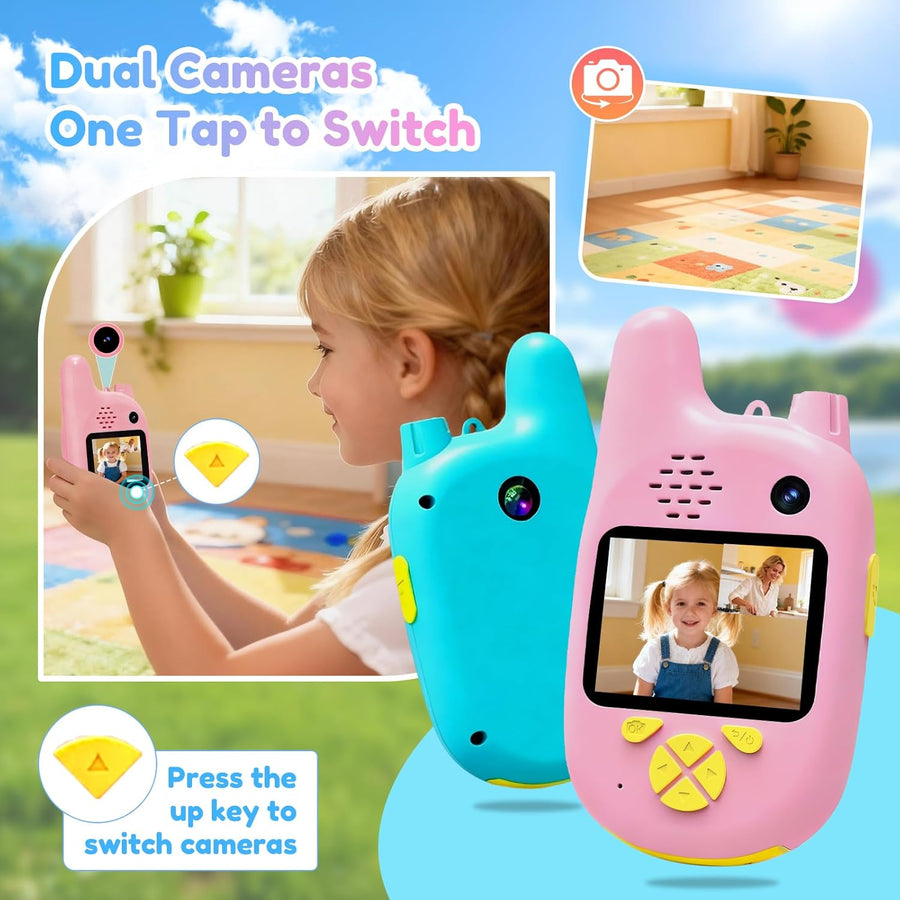 Walkie Talkies de video para niños con cámaras duales