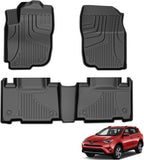AOMSAZTO Alfombrillas de Piso Compatibles con Toyota RAV4 2013-2018 Revestimiento de Piso para Todo Clima TPE Alfombrillas de Ajuste Personalizado para Toyota RAV4 1ª y 2ª Fila Alfombrillas de Coche
