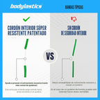 Bodylastics Juego de bandas de resistencia patentadas de la serie básica, bandas de resistencia con tecnología de reducción de presión, 2 asas, 2 correas de tobillo, 1 anclaje de puerta y 1 bolsa de