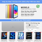 CC Store Funda táctil para iPad A16 de 11ª y 10ª generación con teclado