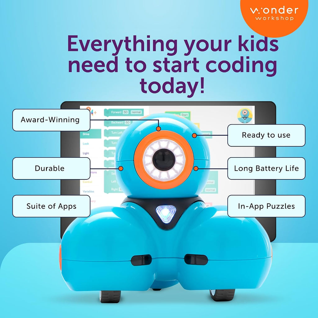 Wonder Workshop Dash Robot - Robots de codificación para niños mayores de 6 años - Juguetes robot STEM activados por voz, interactivos, educativos y programables