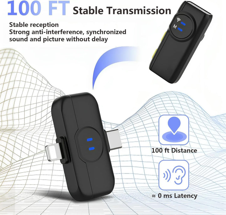 MAYBESTA Micrófono Lavalier inalámbrico para iPhone y teléfono Andr...