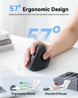 TECKNET Ratón Ergonómico, Ratón Inalámbrico Vertical 2.4G, Ratón de...