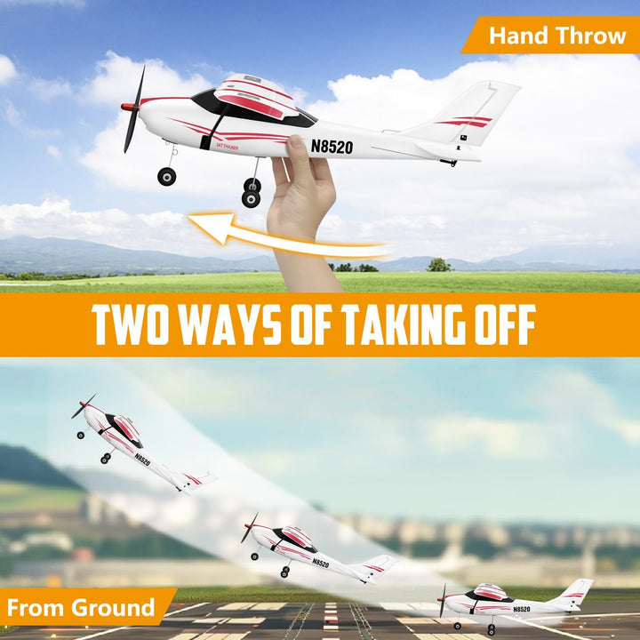 HAWK'S WORK Avión RC de 4 canales, avión de control remoto Cess...