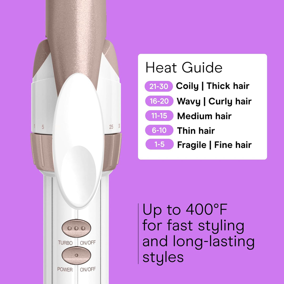 Conair Rizador de cerámica doble de ¾ pulgadas con clip de garra, c...