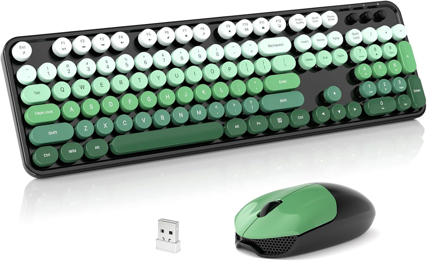 SQMD Combo de teclado y ratón inalámbricos, teclado de máquina de e...