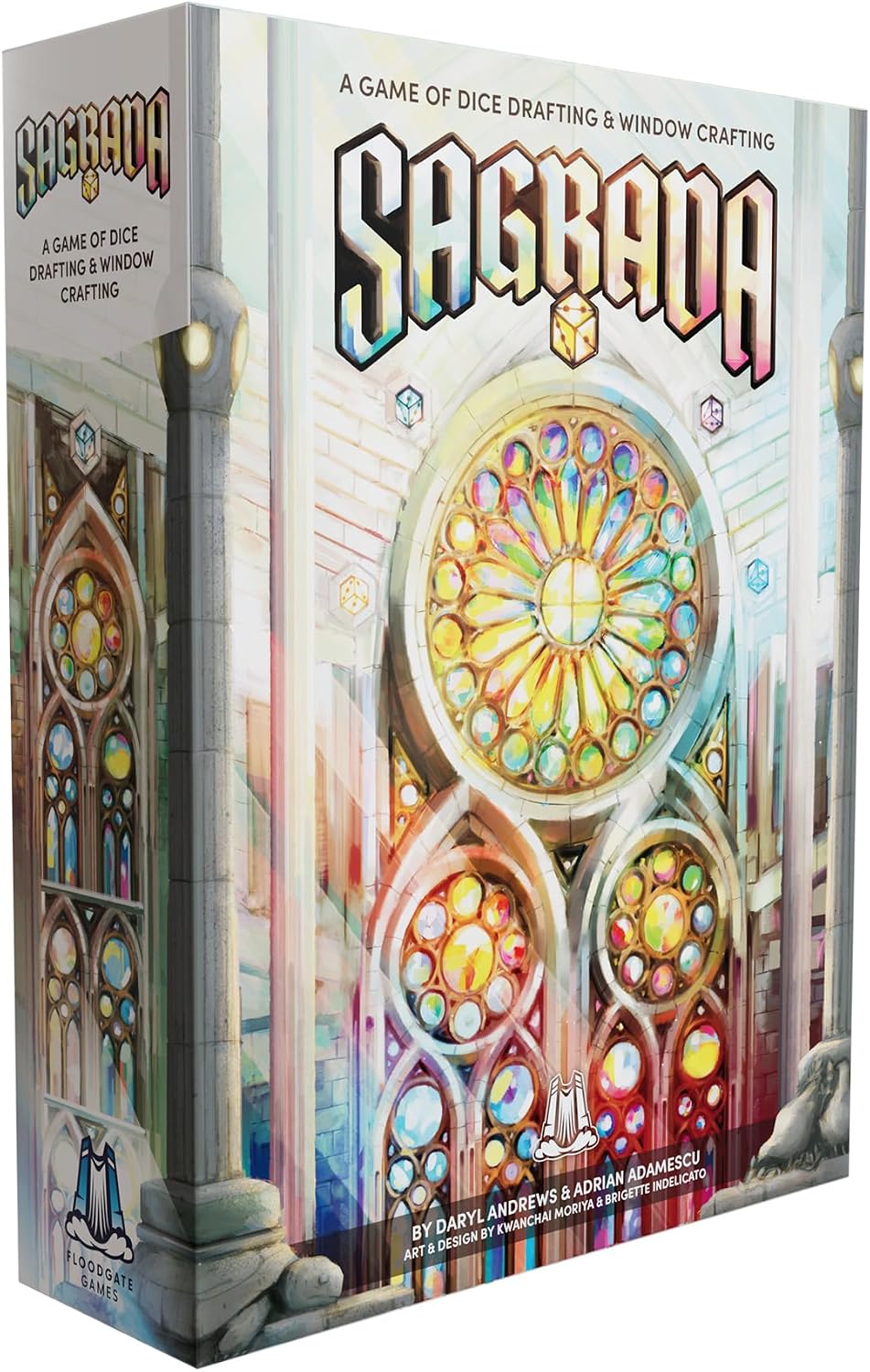 Floodgate Games Juego de mesa Sagrada | Juego familiar para niños y adultos | Juego de estrategia de dibujo de dados y colocación | A partir de 10 años | 1 a 4 jugadores Remastered Edición Deluxe