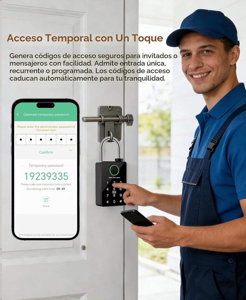 Candado inteligente de huellas dactilares resistente con cerradura