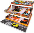 Vitrina para Hot Wheels: Diorama de garaje de coche de juguete con luces