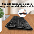 K925 Teclado inalámbrico Bluetooth delgado, negro y gris