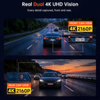 Cámara frontal y trasera, cámara de tablero 4K con tarjeta de 64 GB