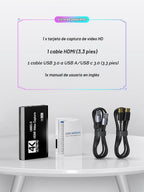 Tarjeta de captura HDMI USB 3.0, captura 4K60FPS con paso a través