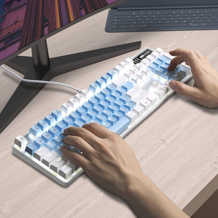 MageGee Teclado mecánico para juegos, 104 teclas, teclados mecánico...