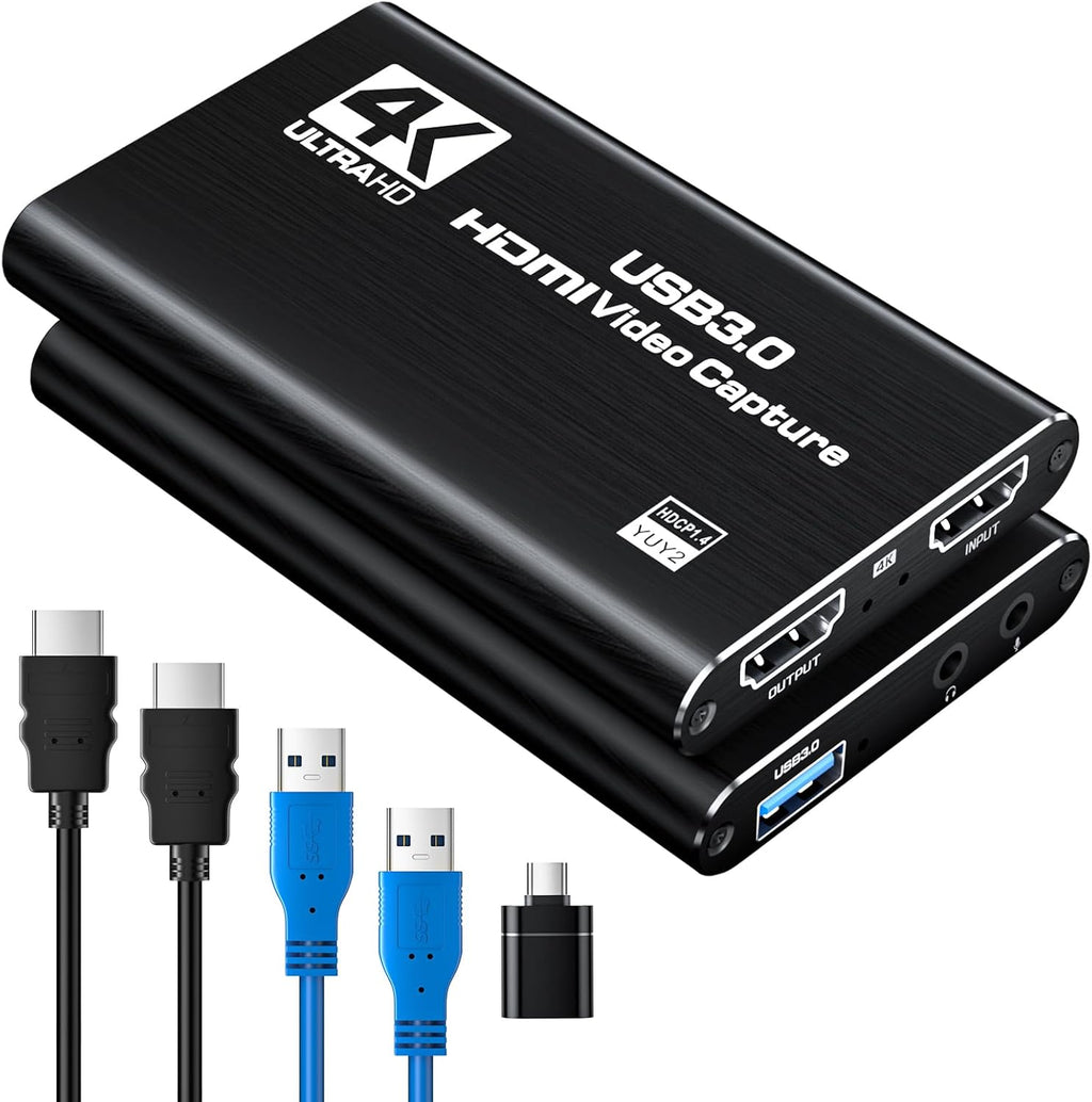 Newhope Tarjeta de Captura HDMI para Transmisión, Captura Full HD 1080P 60FPS USB 3.0, Tarjeta de Captura de Audio y Video de Juegos, para Transmisión de Cámara/Xbox/PS4/PS5/Switch/PC