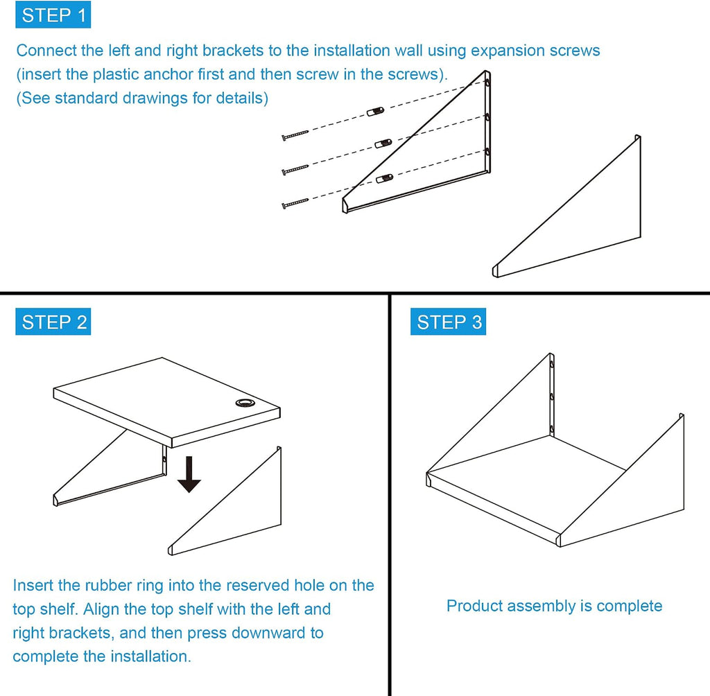 HARDURA - Estante de pared de acero inoxidable para microondas, 18 x 24