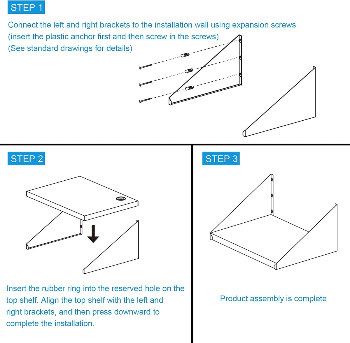 HARDURA - Estante de pared de acero inoxidable para microondas, 18 x 24
