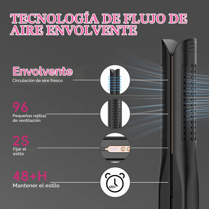 SKIMI Airflow Styler 2.0 - Plancha plana de titanio y rizadora, 96...