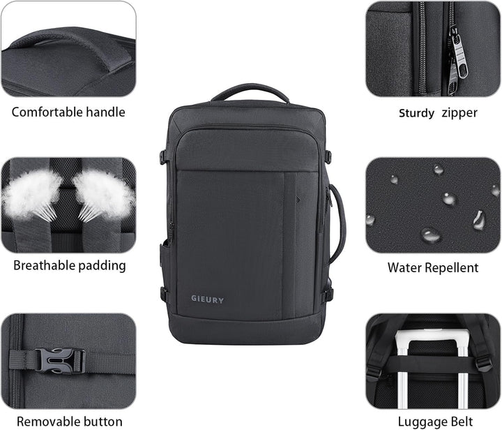 Mochila de equipaje de mano de 55L, mochila de viaje extragrande pa...