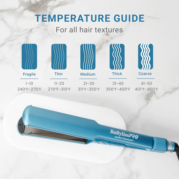 BabylissPRO Nano Titanium Ultra-Thin Hair Straightener, Professiona...