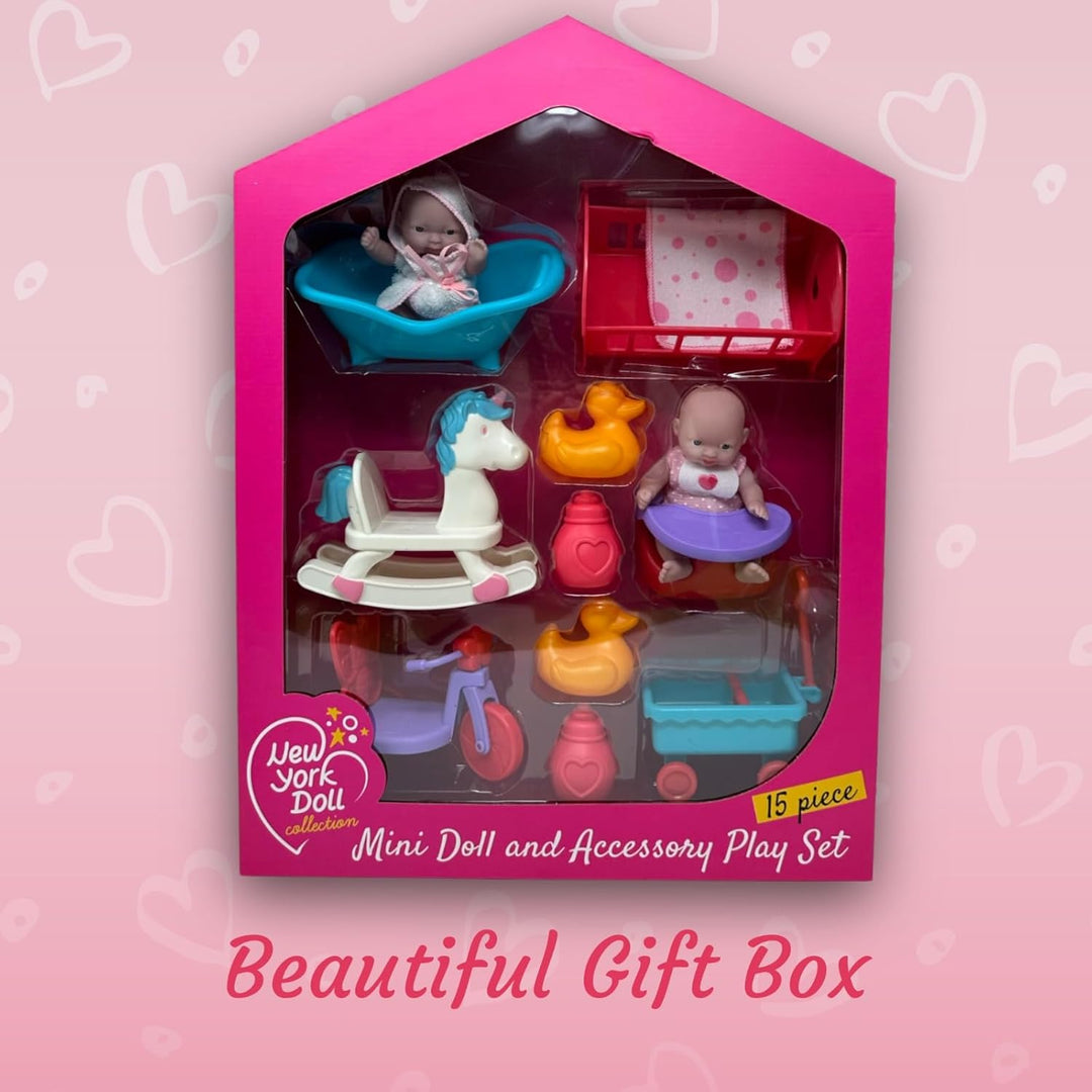 Mini juego de muñecas de bebé, juego de muñecas pequeñas con acceso...