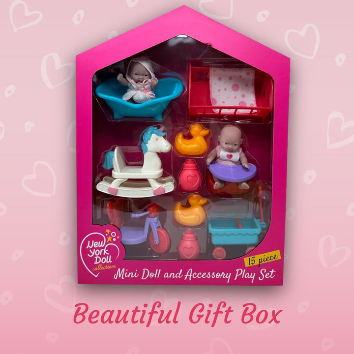 Mini juego de muñecas de bebé, juego de muñecas pequeñas con acceso...