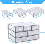 Organizador de Escritorio Apilable de 3 Niveles con 6 Cajones, YOCOMEY Caja de Almacenamiento de Escritorio de Plástico con Cajones, Organizador Desmontable de Almacenamiento de Maquillaje y