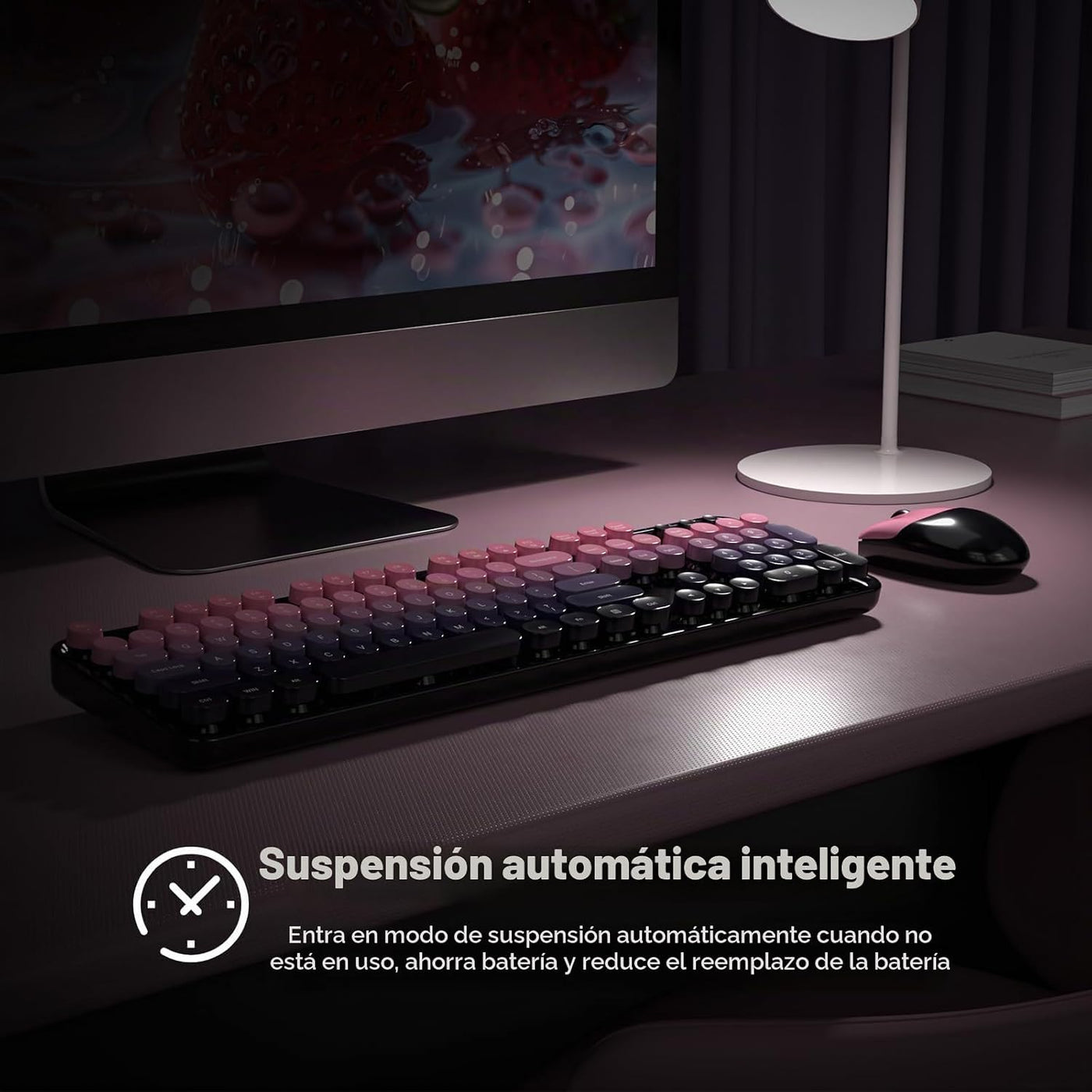 MOWUX - Combo de teclado y mouse inalámbricos, máquina de escribir...