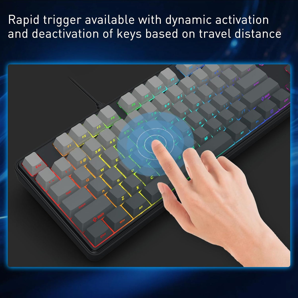 Redragon K707 HE Rapid Trigger - Teclado mecánico para juegos de 87...