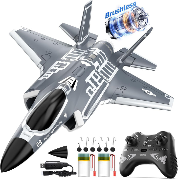 DEERC F35 - Avión RC de 4 canales sin escobillas para adultos, avió...