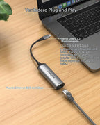 BrosTrend Adaptador USB C a Ethernet de 5 Gb para Windows, MacOS iOS, Plug