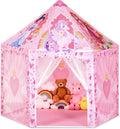 Tienda de campaña hexagonal de princesa para niñas, gran castillo interior con bolsa de transporte, rincón de lectura de ensueño y espacio de juego imaginativo, cumpleaños, San Valentín, idea de regalo de Pascua para niños de 3 a 8 años